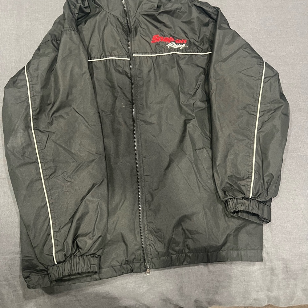 Snap-on Black Windbreaker Jacket for Men